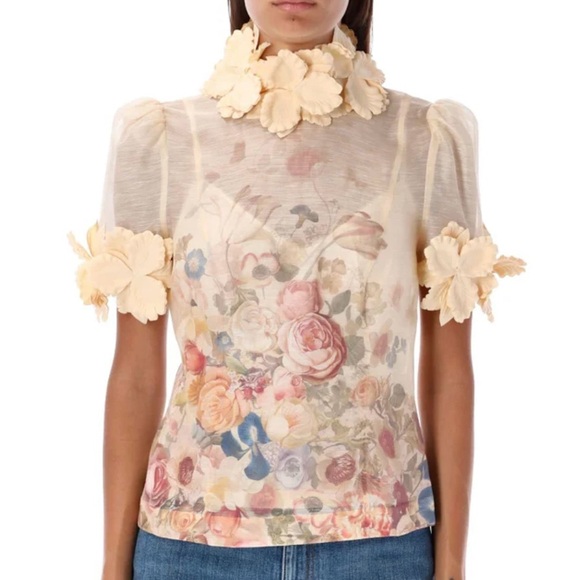 Zimmermann Luminosity Floral Applique Blouse - Picture 2 of 9